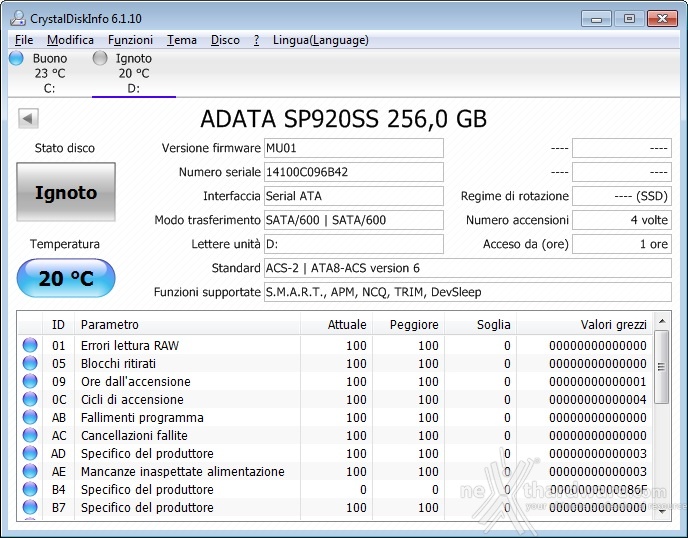 ADATA Premier Pro SP920 256GB 3. Firmware - Trim - Overprovisioning 1