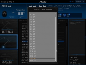 MSI A88XI AC 6. MSI Click BIOS 4 - Overclock 3