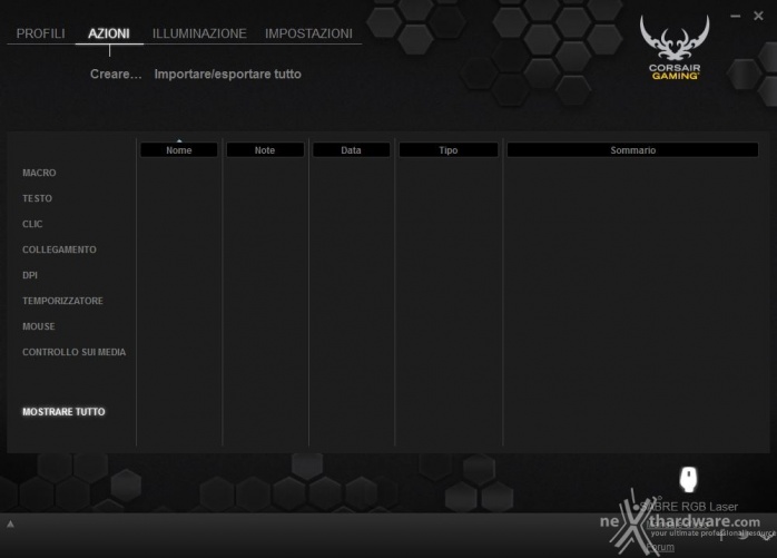Corsair Gaming Sabre RGB Laser & Optical 5. Software di gestione - Parte seconda 1