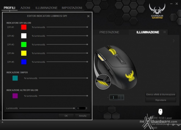 Corsair Gaming Sabre RGB Laser & Optical 4. Software di gestione - Parte prima 8