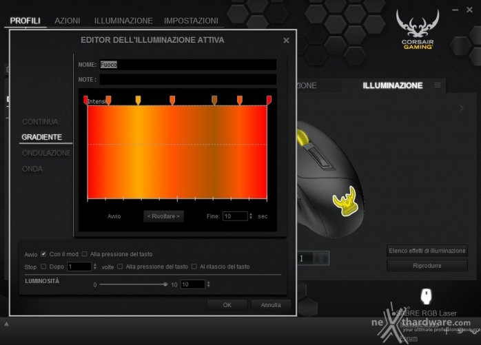 Corsair Gaming Sabre RGB Laser & Optical 4. Software di gestione - Parte prima 15