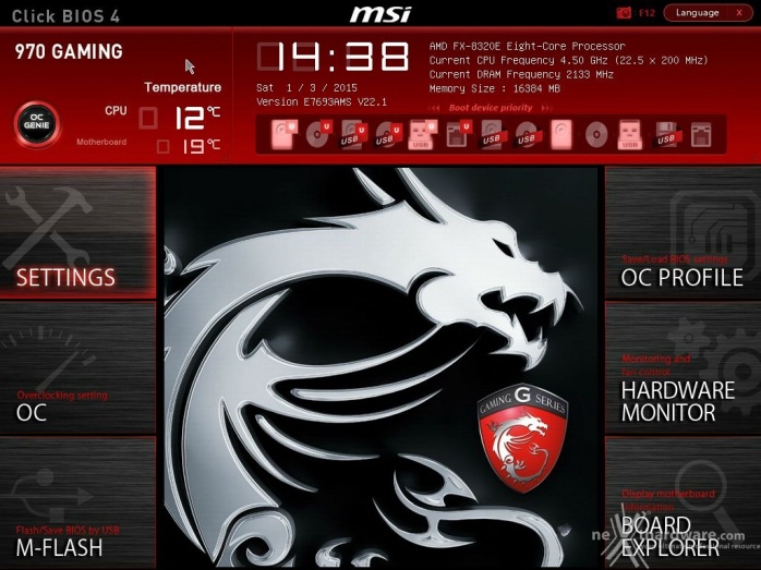 AMD FX-8320E & MSI 970 Gaming 6. MSI Click BIOS 4 - Impostazioni generali 1