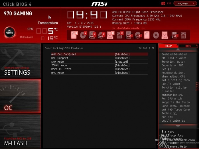 AMD FX-8320E & MSI 970 Gaming 7. MSI Click BIOS 4 - Overclock 3