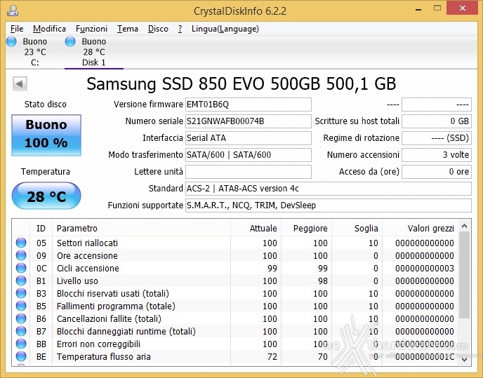 Samsung 850 EVO 500GB | 3. Firmware - Trim - Samsung Magician | Recensione